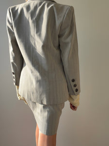 1990s Yves Saint Laurent Grey Skirt Suit