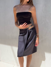 Load image into Gallery viewer, F/W 1997 Gucci by Tom Ford Runway G Logo Buckle Wrap Pinstripe Skirt
