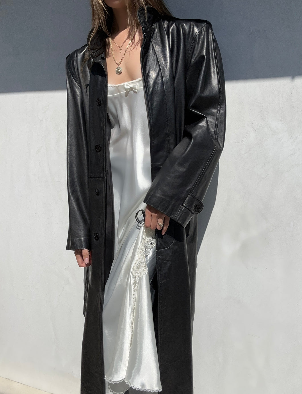 1980s Yves Saint Laurent Leather Trench Coat