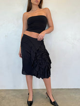 Load image into Gallery viewer, S/S 2003 Yves Saint Laurent by Tom Ford Runway Silk Flower Ruffle Skirt
