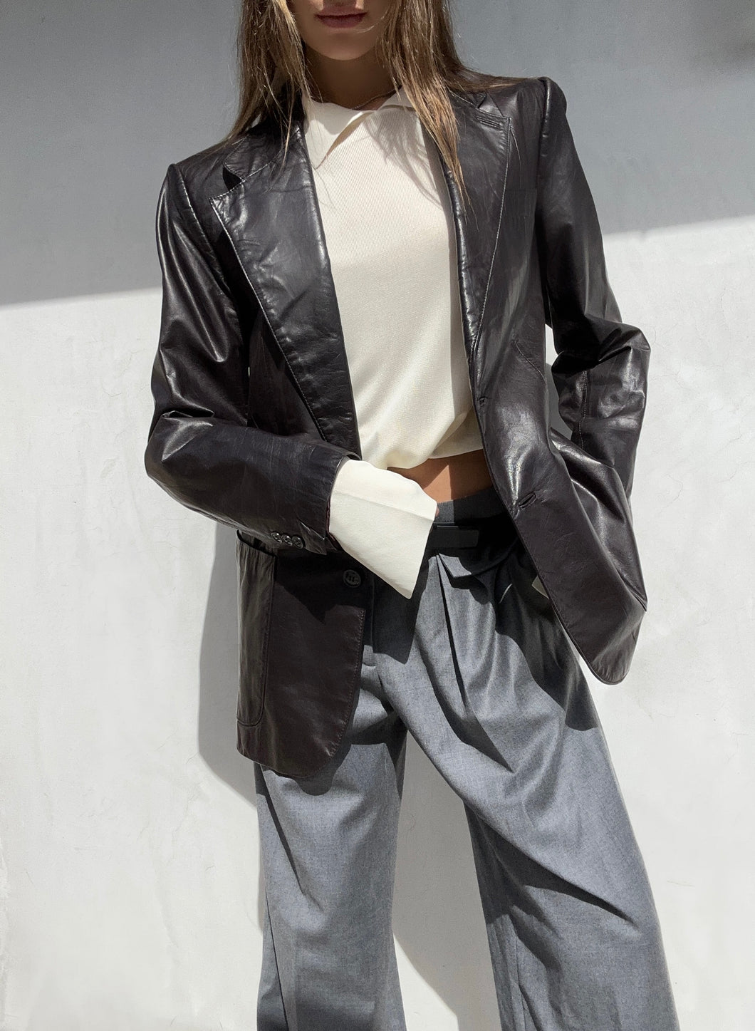 Vintage Yves Saint Laurent Leather Blazer