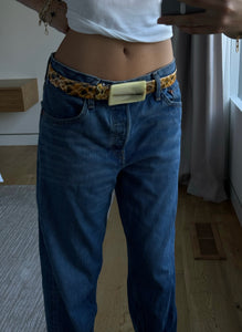 Vintage Croc Embossed Leather belt