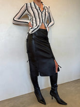 Load image into Gallery viewer, 1990s Escada Lamb Leather Bow Skirt
