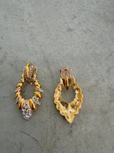 Load image into Gallery viewer, Vintage 90s Gold Hoop Drop Earrings
