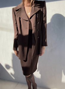 Gucci F/W 1995 Pinstripe Skirt Suit