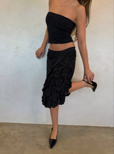 Load image into Gallery viewer, S/S 2003 Yves Saint Laurent by Tom Ford Runway Silk Flower Ruffle Skirt
