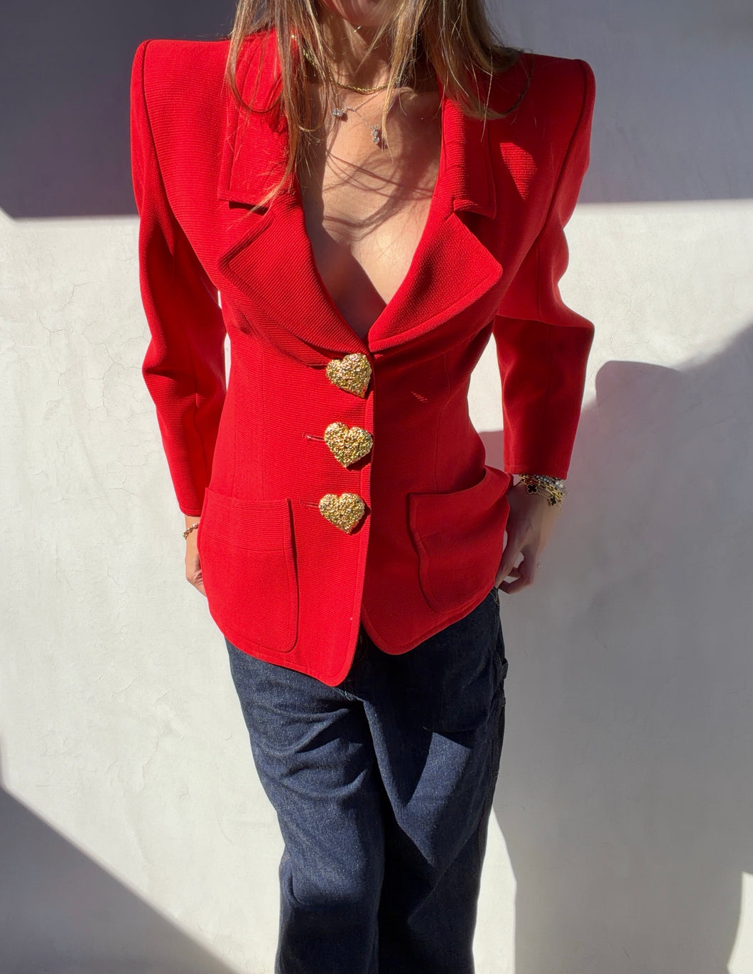 F/W 1993 Yves Saint Laurent Heart Button Runway Blazer