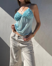 Load image into Gallery viewer, 90s Blue Ruffle Tank Top

