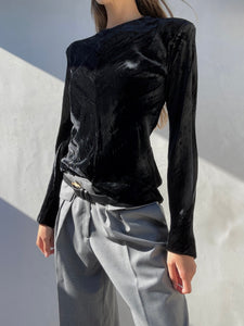 FW 1994 Yves Saint Laurent Black Velvet Blouse