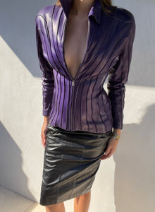 RARE 1980s Claude Montana Structured Leather Jacket