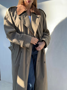 Vintage Pierre Cardin Suede Trim Trench villa amour vintage