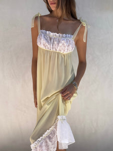 Vintage Milkmaid Yellow Dress