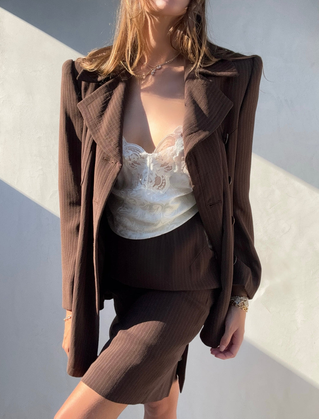 Gucci F/W 1995 Pinstripe Skirt Suit