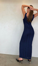 Load image into Gallery viewer, F/W 1993 Gianni Versace Runway Sheer Purple Knit Bodycon Dress
