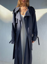 Load image into Gallery viewer, 1980s Yves Saint Laurent Blue Trench Coat
