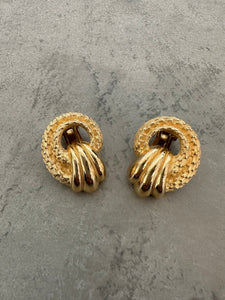 Vintage Christian Dior Weave Knot Shell Earrings