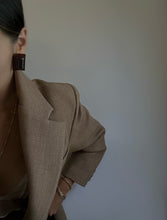 Load image into Gallery viewer, Rare 1980s Yves Saint Laurent Brown Block Earrings
