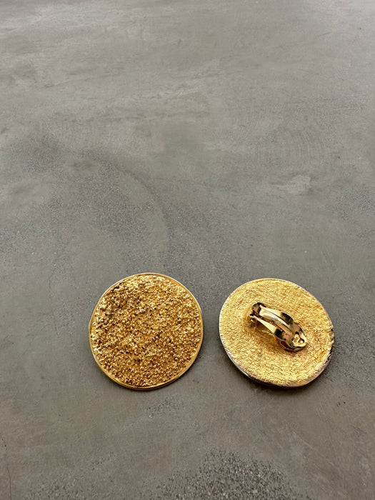 Vintage YSL Oversized Textured Earrings