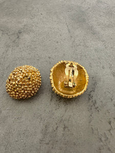 1980s Yves Saint Laurent Textured Earrings