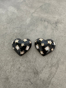 1980s Guy Laroche Heart Earrings