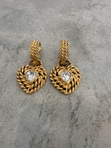 1980s Yves Saint Laurent Heart Earrings