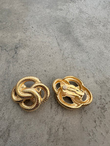 1980s Givenchy Oversized Knot Textured Earrings