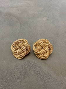 1980s Givenchy Oversized Knot Textured Earrings