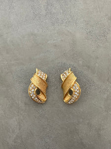 1980s Givenchy Paris Large Rhinestone Earrings