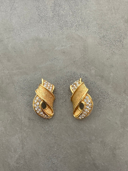 1980s Givenchy Paris Large Rhinestone Earrings