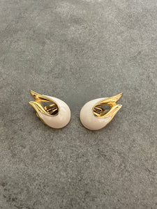 Vintage Givenchy White Enamel Earrings