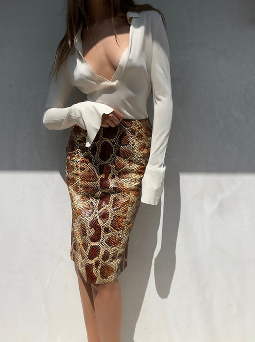 FW 2008 Prada Python Leather Skirt