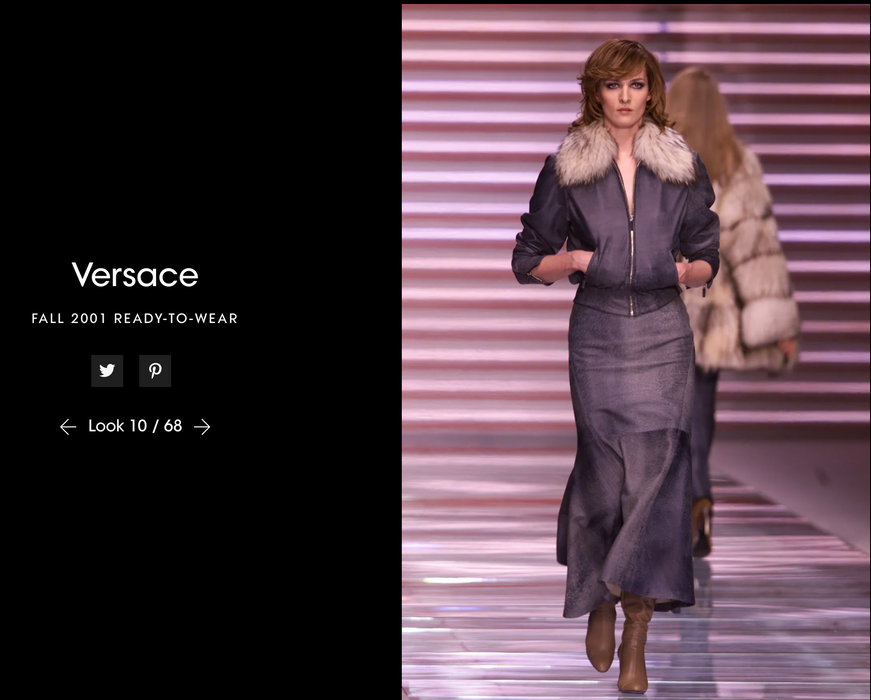 F/W 2001 Gianni Versace Grey Leather Skirt