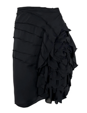Load image into Gallery viewer, S/S 2003 Yves Saint Laurent by Tom Ford Runway Silk Flower Ruffle Skirt
