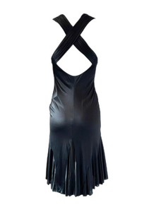 Versace F/W 2006 Plunging Ruched Ruffles Black Dress