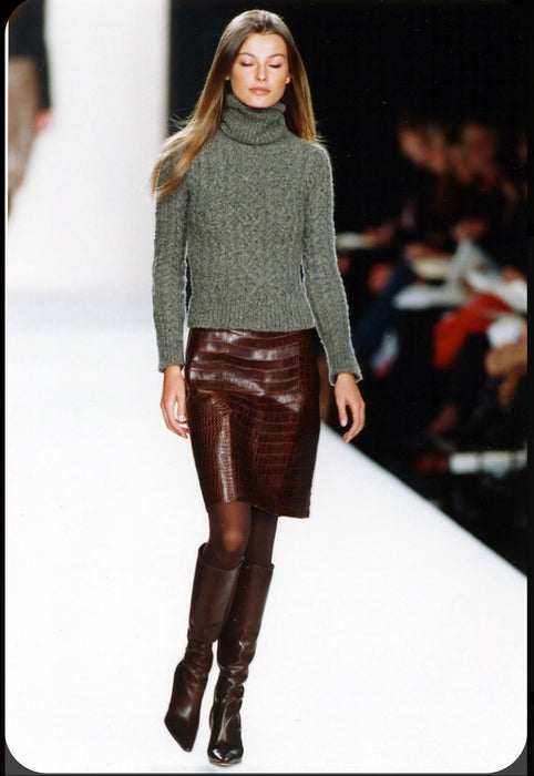 F/W 2000 Ralph Lauren Polo Leather Skirt
