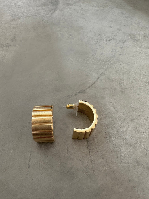 1990's Givenchy Ridged Half Hoop Earrings