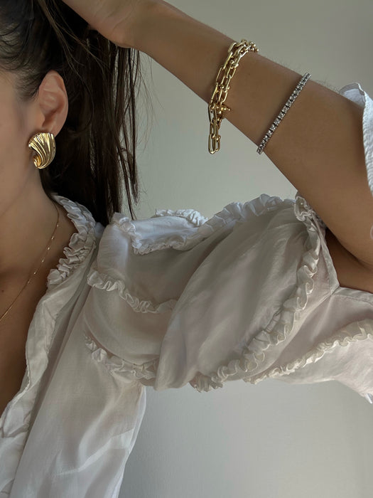 Givenchy New York Paris Clam Shell Earrings