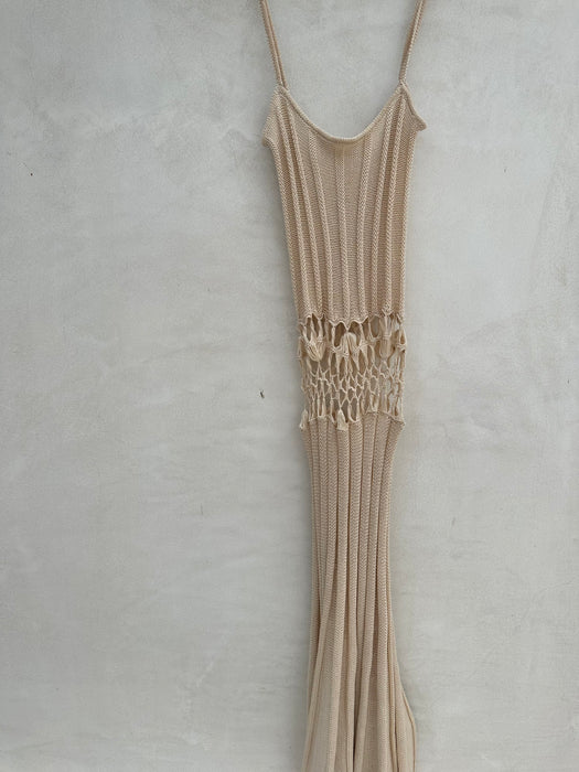 Vintage Knit Cutout Midi Dress