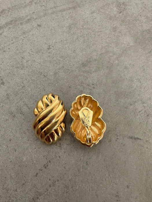 1990's YSL Gold Twist Earrings