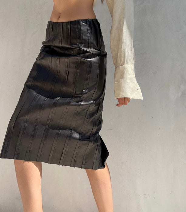 2000's Yves Saint Laurent Tom Ford Leather Skirt
