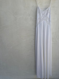 Vintage White Nylon Lace Slip Dress