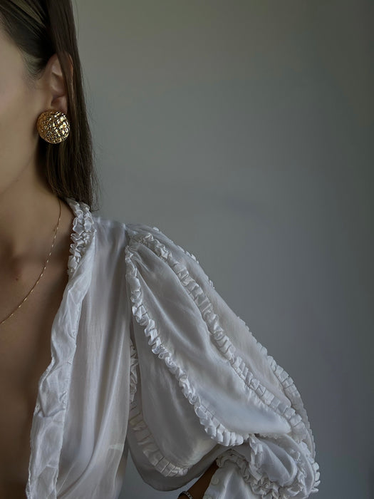 Vintage Givenchy Quilted Minimal Earrings