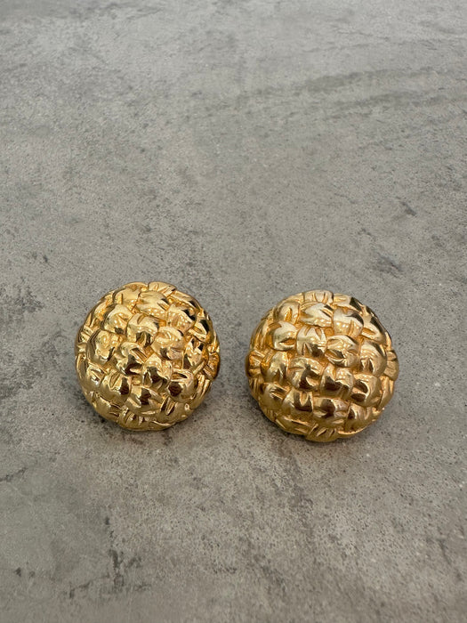 Vintage Givenchy Quilted Minimal Earrings