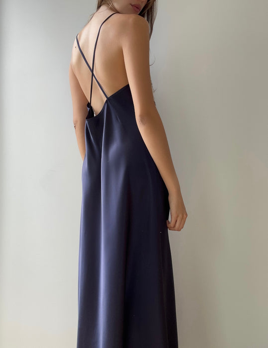 Vintage Long Satin Dress