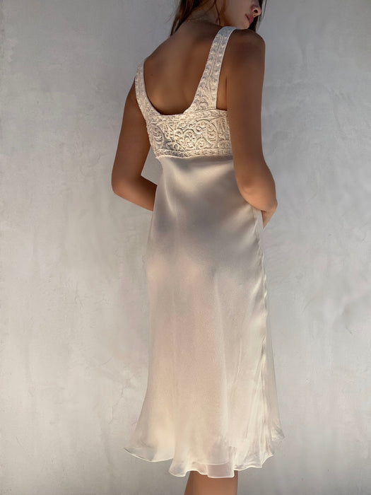 Rare 1990's Calvin Klein Beaded Silk Dress