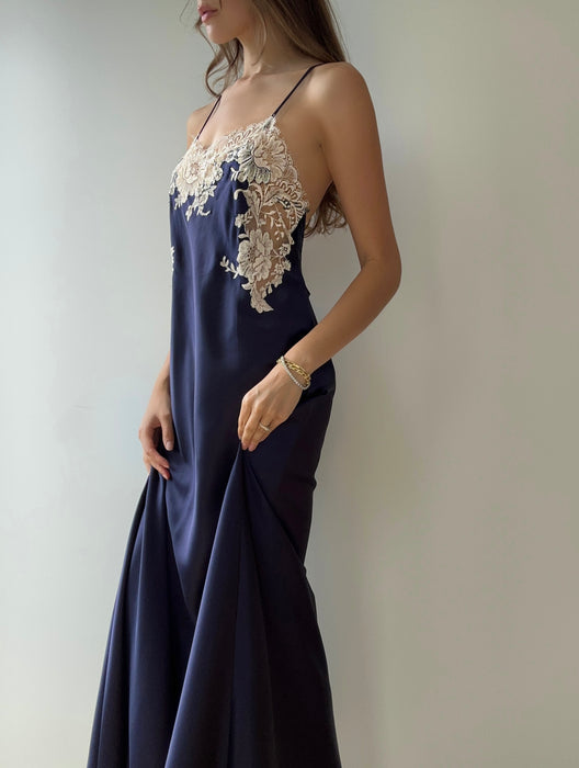 Vintage Long Satin Dress
