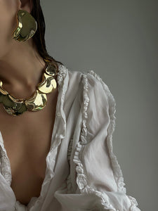 Vintage Gold Tone Earring and Necklace Set