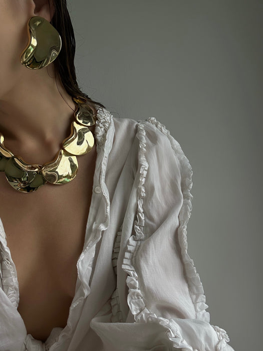 Vintage Gold Tone Earring and Necklace Set