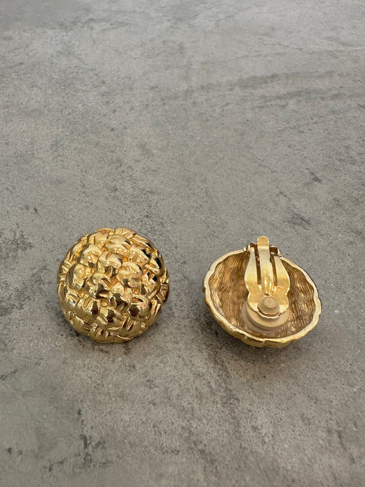 Vintage Givenchy Quilted Minimal Earrings