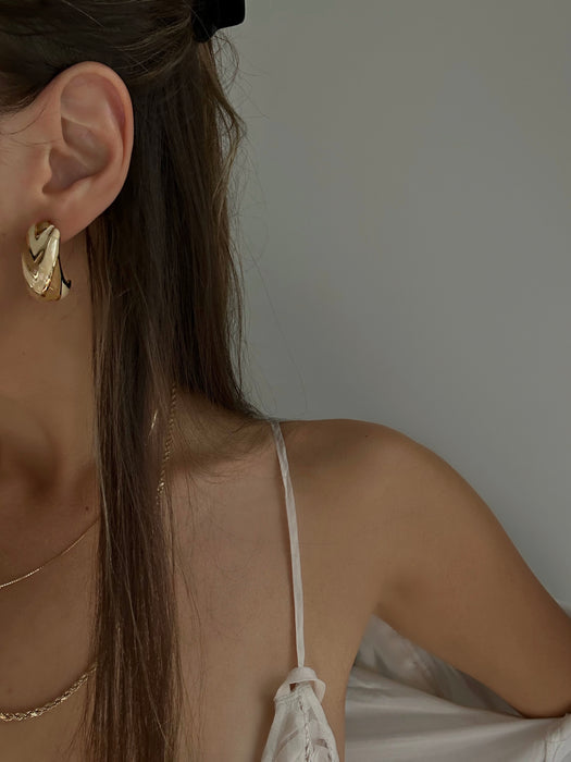 1990's Givenchy Large Half Moon Earrings